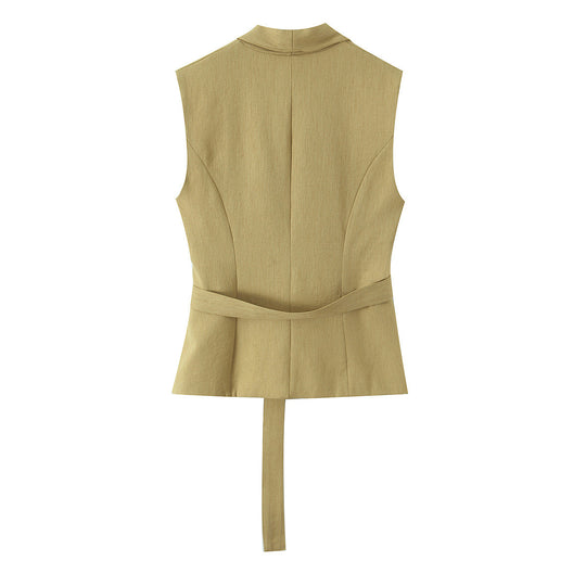Damen modisches Blazer- und Palazzo-Hosen-Set mit taillierter Silhouette EB