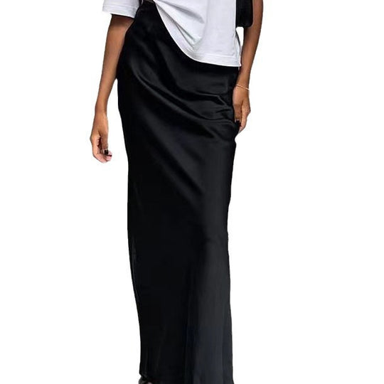 Damen elegantes Maxikleid mit asymmetrischem Schnitt und dekorativem Überwurf EB