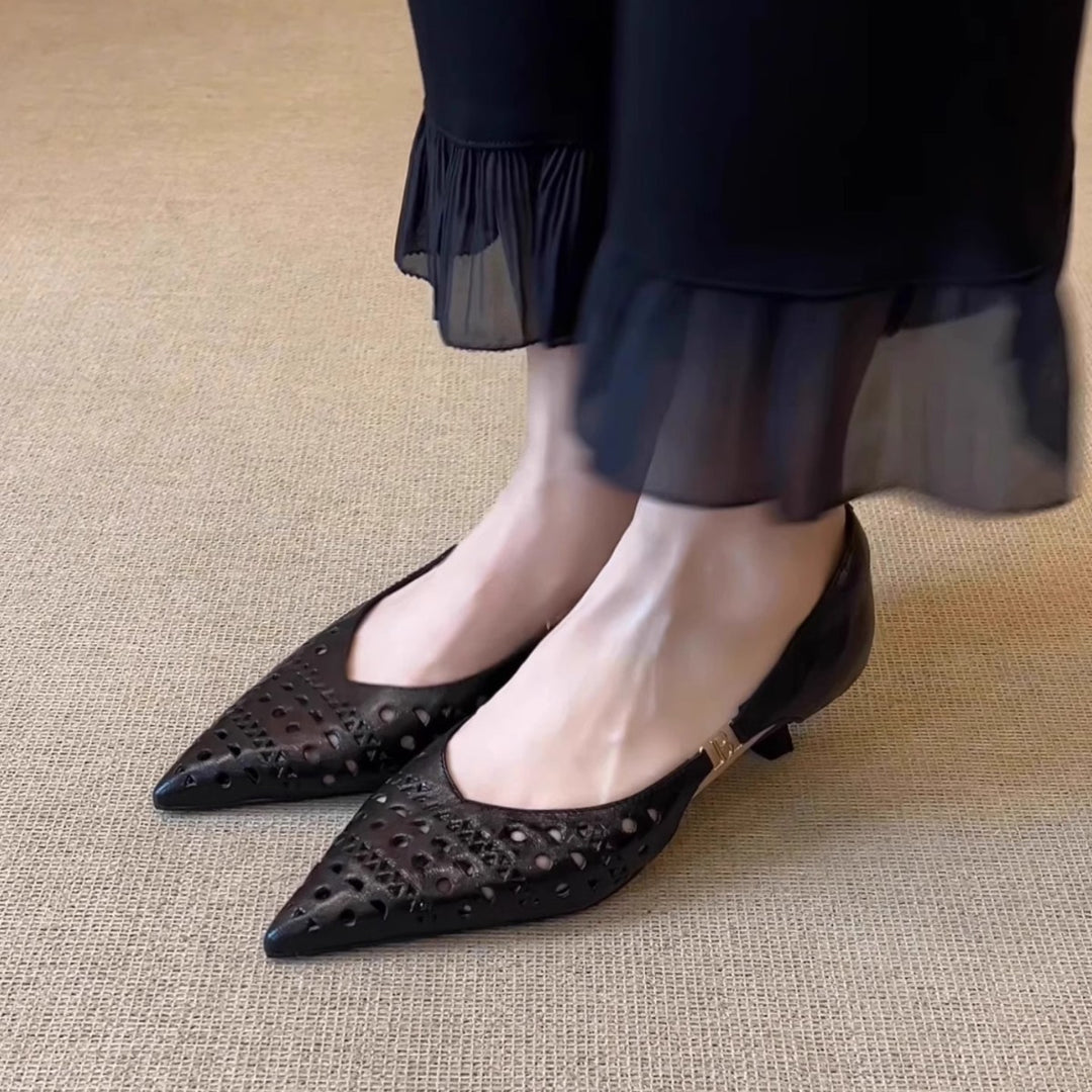 Damen elegante Pumps mit filigranen Cut-Outs und bequemer Innensohle EB