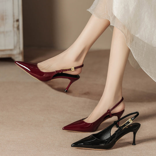 Damen elegante Sling-Pumps mit ausgefallenem Riemen und modischem Absatz EB