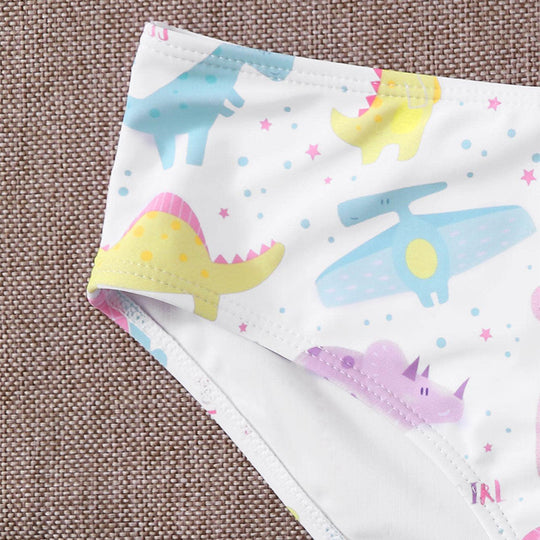 Damen Sportlicher Bikiniset mit buntem Dinosaurier-Muster EB
