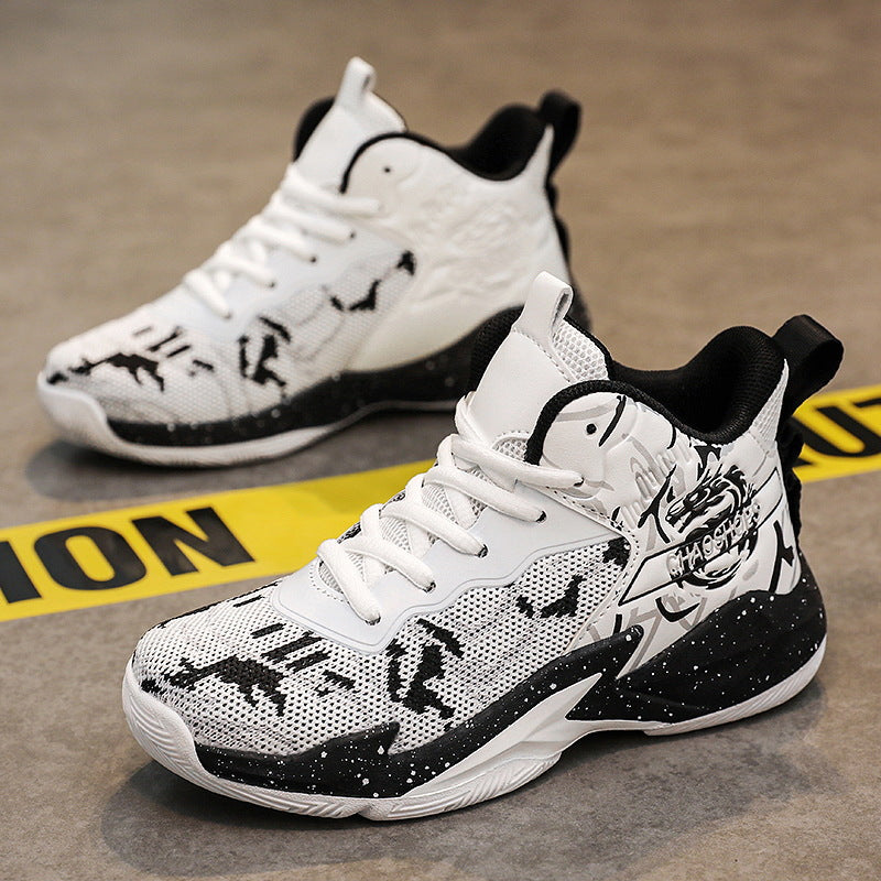 Herren High-Top Basketball-Sneaker mit gestricktem Mesh-Obermaterial, stabiler Fersenkappe und griffiger Profillaufsohle EB