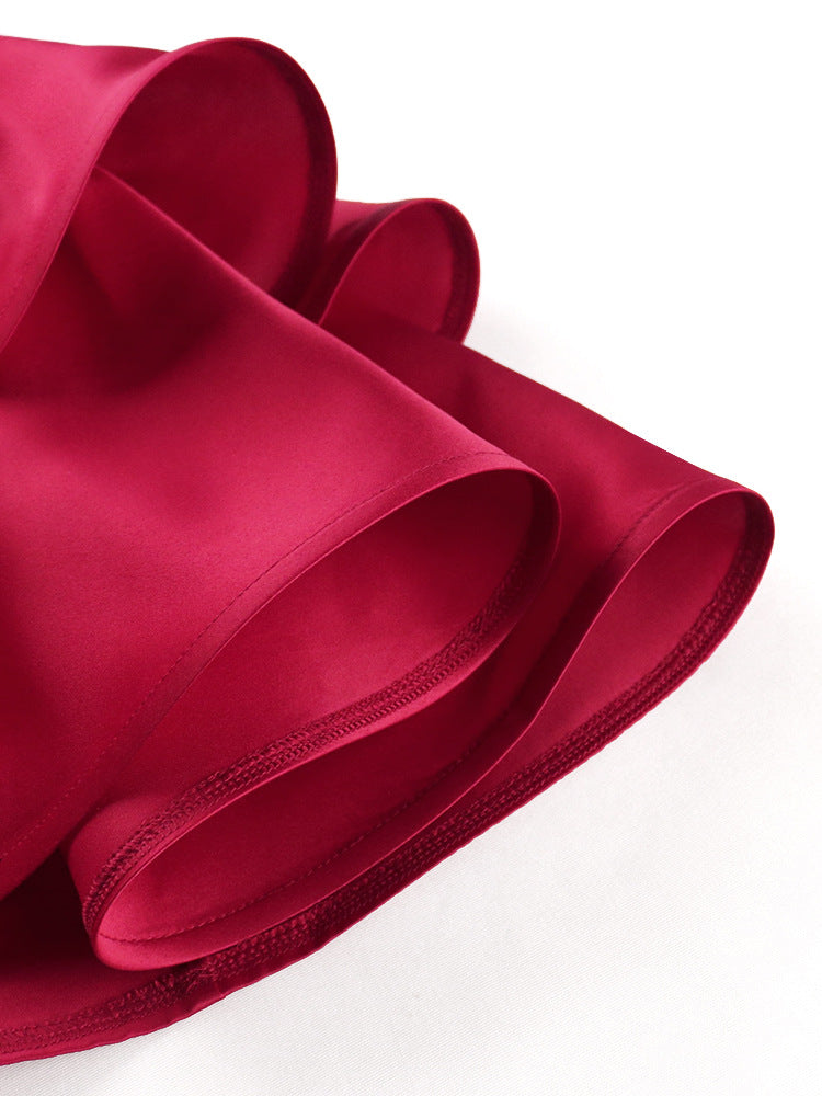 Damen Abendkleid mit asymmetrischem Design und voluminösem Rüschenrock EB
