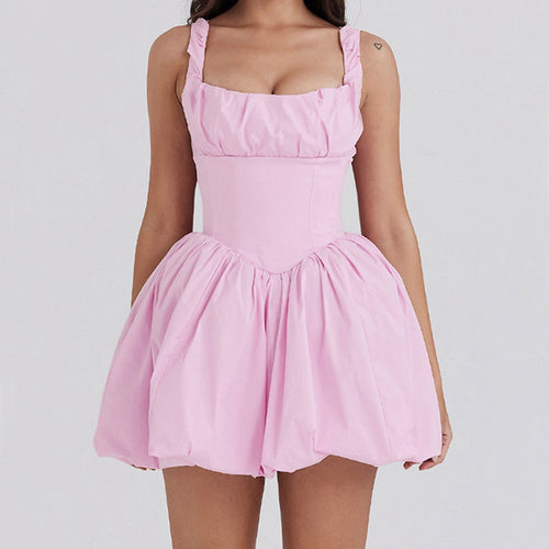 Damen verspieltes A-Linien Kleid mit Rüschendetails EB