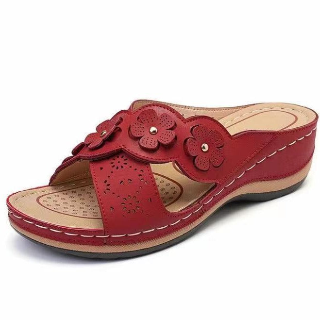Damen Sandalen mit floralen Akzenten EB
