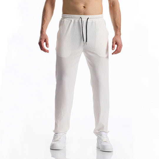 Herren bequeme Activewear-Hose mit elastischem Bund und gestreiftem Design EB