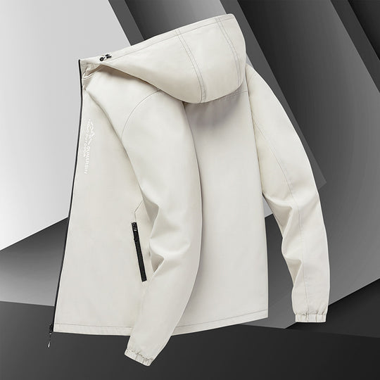 Herren winddichte Softshelljacke mit verstellbarer Kapuze, wasserabweisender Membran und sicheren Reißverschlusstaschen EB
