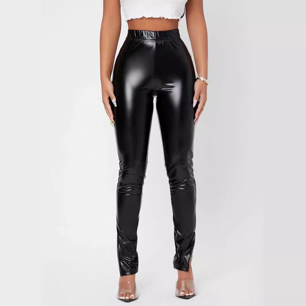 Damen Hochglänzende Leggings mit figurbetonter Passform EB