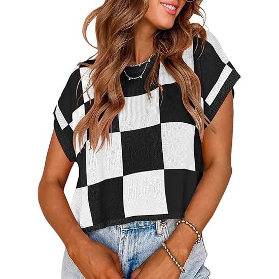 Damen modisches gestreiftes Cropped Top mit Boxy-Schnitt und luftiger Textur EB