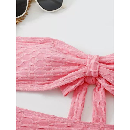 Damen Hochgeschnittener Bikini mit stylischem Knotendetail EB