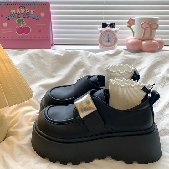 Damen Plateau-Schuhe mit modischem Riemen und eleganter Schnalle EB