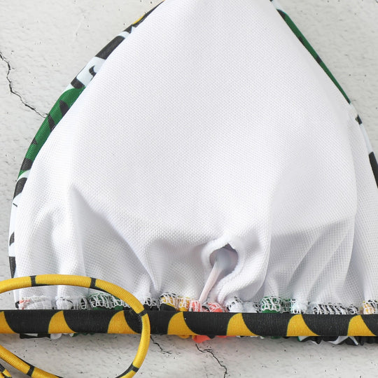 Damen Triangel-Bikini mit modischem Muster EB