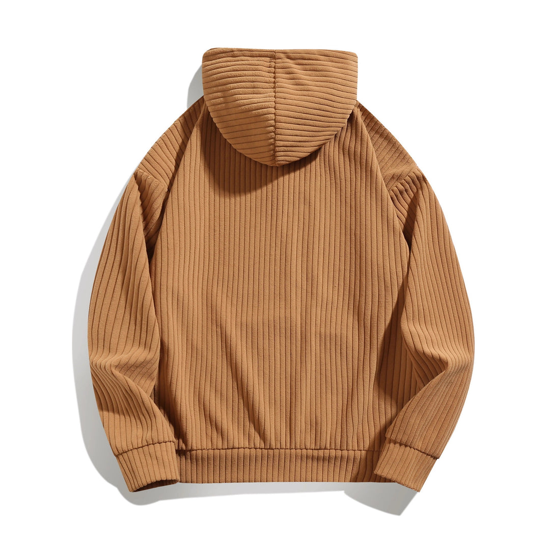 Herren Kapuzenpullover mit strukturierter Ripp-Textur und praktischen Taschen EB