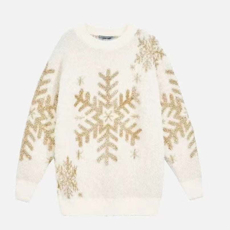 Damen Kuscheliger Pullover mit Schneeflocken-Motiv EB