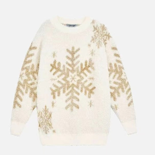 Damen Kuscheliger Pullover mit Schneeflocken-Motiv EB
