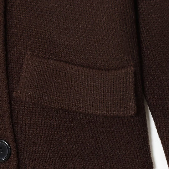 Damen elegante Strickjacke mit doppelter Knopfleiste und praktischen Taschen EB