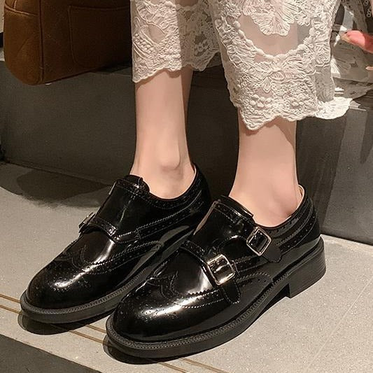 Damen Schnürschuhe mit doppeltem Riemen EB