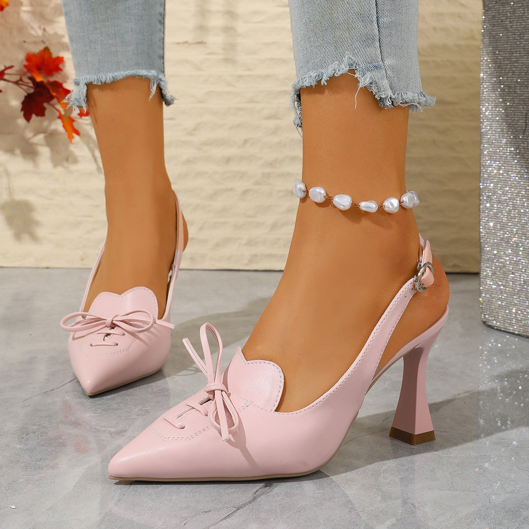 Damen Slingback High Heels mit elegantem Schleifen-Design EB