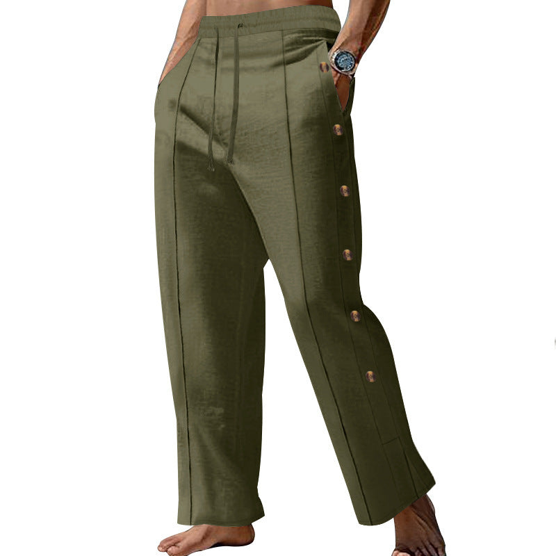 Herren Elegante Freizeithose mit verstellbarem Bund und praktischen Druckknöpfen EB