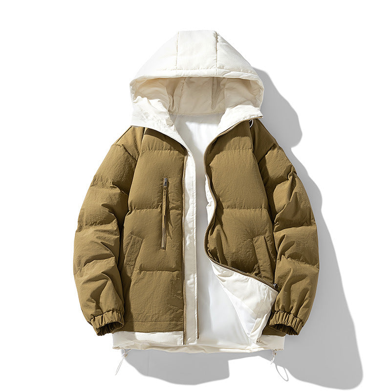 Unisex  reversible insulated hooded puffer jacket with zip utility pockets EB