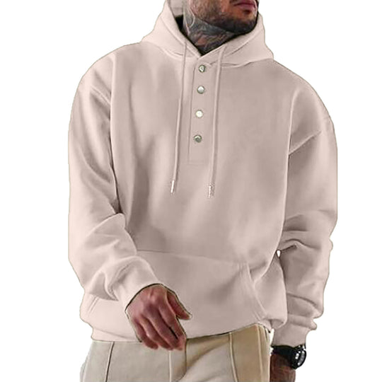 Herren Kapuzenpullover mit modischen Druckknöpfen EB