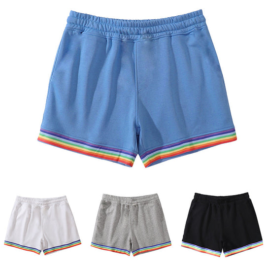 Damen Sportliche Freizeithosen mit buntem Streifen-Design EB