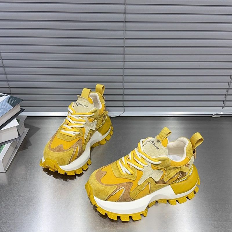 Damen Chunky Sneakers mit ausgeprägter Profilsohle und atmungsaktiver Oberflächenstruktur EB