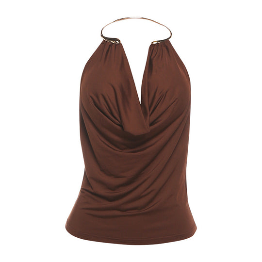 Damen Wickeltop mit raffiniertem Ausschnitt und eleganter Drapierung EB