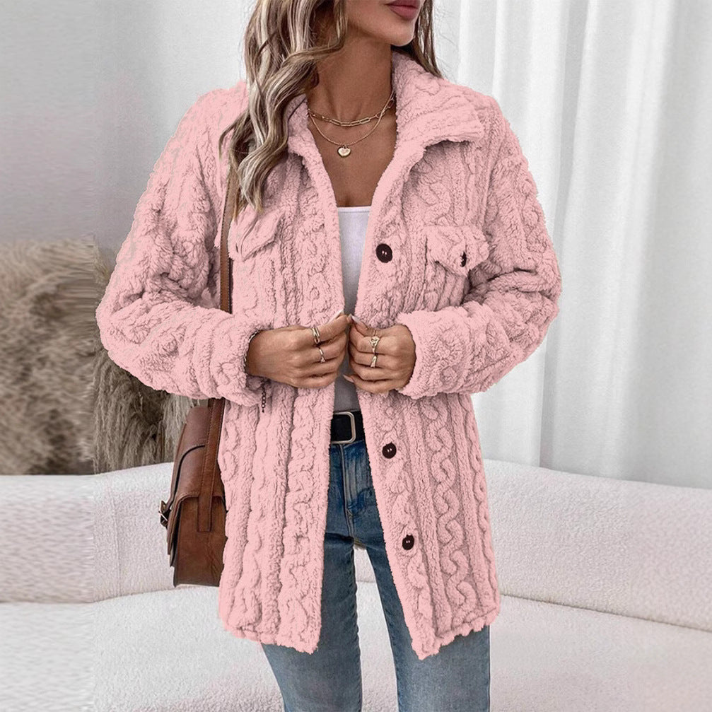 Damen Strickjacke mit Struktur und aufgesetzten Taschen EB