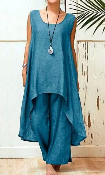 Damen Fließendes Tunika Maxi Overall EB