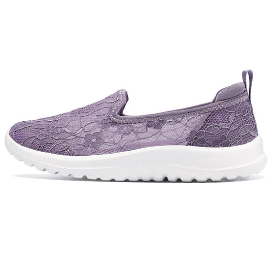 Damen Slip-On Sneakers mit eleganter Spitze und dämpfender Sohle EB