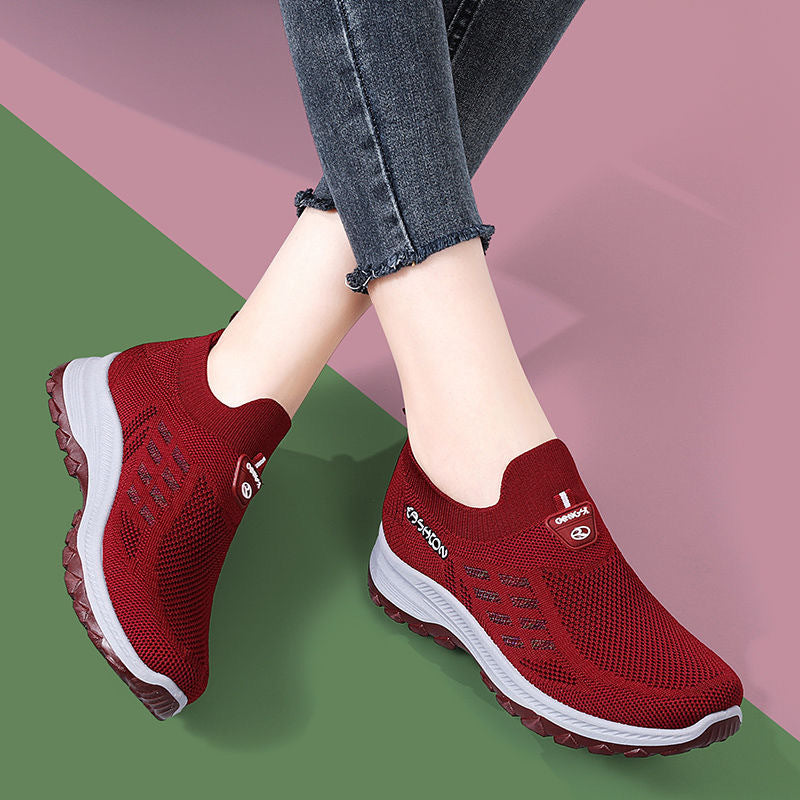 Damen Sportliche Sneaker mit elastischem Mesh-Obermaterial und dämpfender Sohle EB