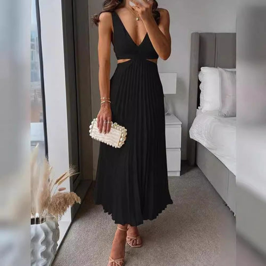 Damen Elegant gefaltetes Abendkleid EB