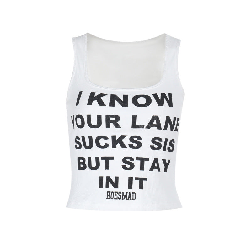 Damen Crop-Top mit Schriftzug und verspieltem Design EB