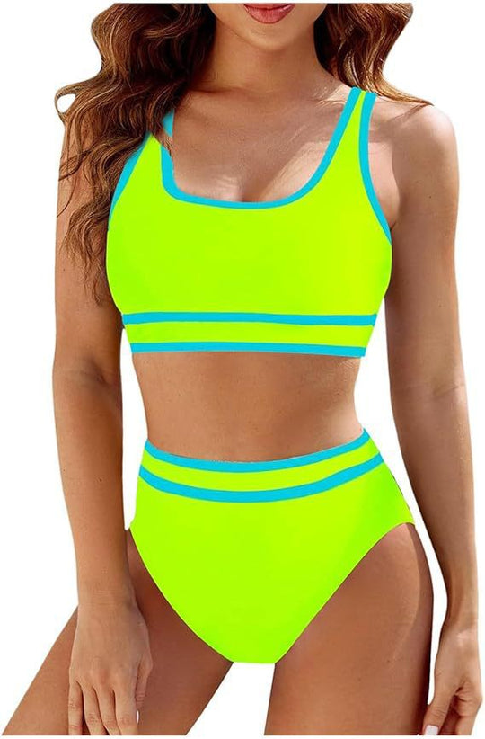 Damen Hochtailliertes Sport-Bikini-Set EB