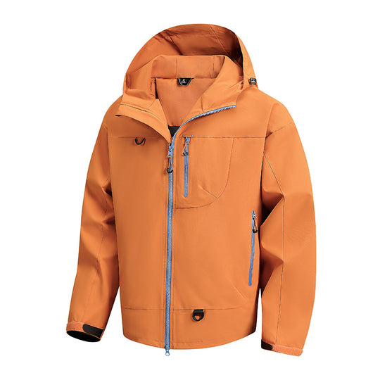 Herren technische Outdoor-Jacke mit Gewebe und verstellbarem Kapuzensystem EB