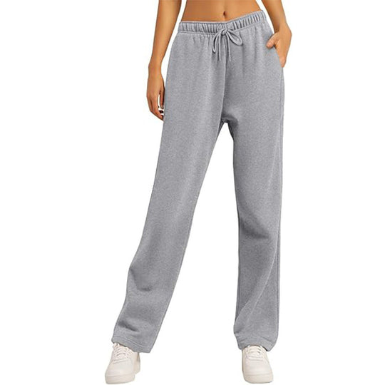 Damen nan hochwertige Relax-Hose mit hoher Taille, geradem Bein und integrierten Eingrifftaschen EB