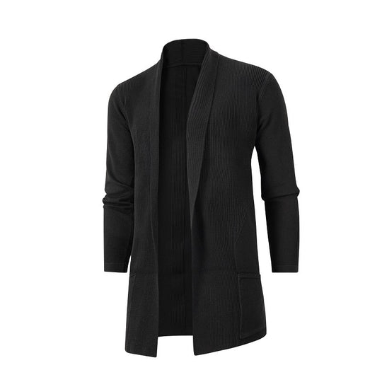 Herren Strickjacke mit offenem Design und minimalistischen Taschen EB
