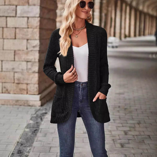 Damen Strickjacke mit lässigem Schnitt und praktischen Taschen EB