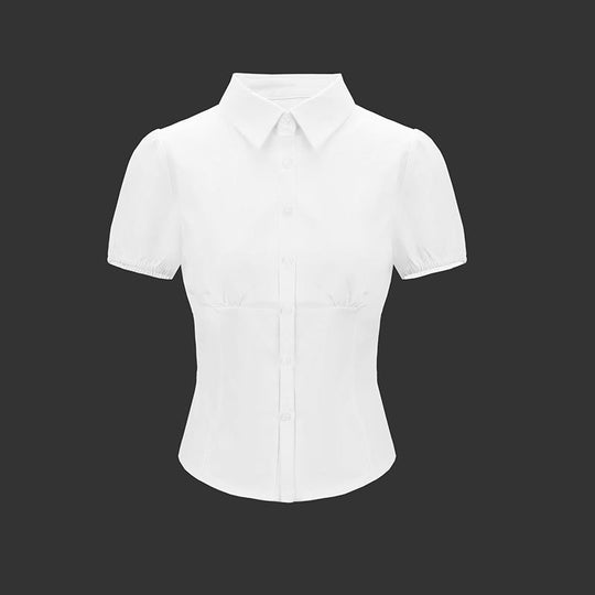 Damen Bluse mit Puffärmeln und taillierter Passform EB