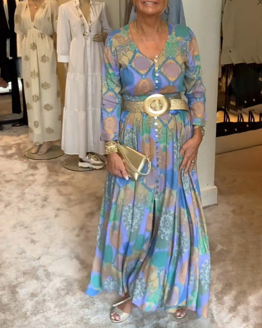 Damen Maxikleid mit einzigartigem Mustermix Heidi-Mode