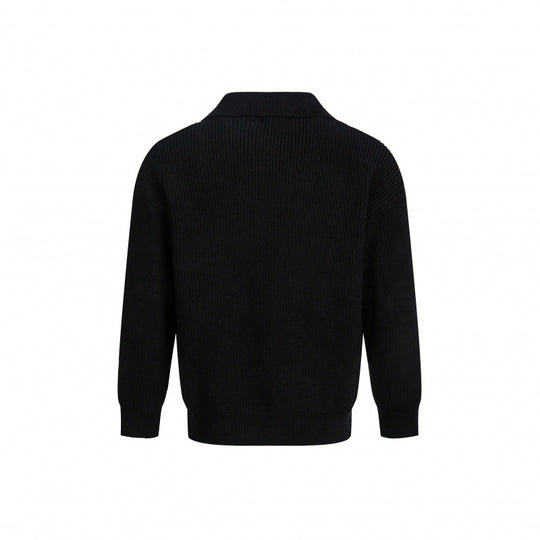 Damen Eleganter Strickpullover mit modernem Kragen und feinem Rippstrick EB