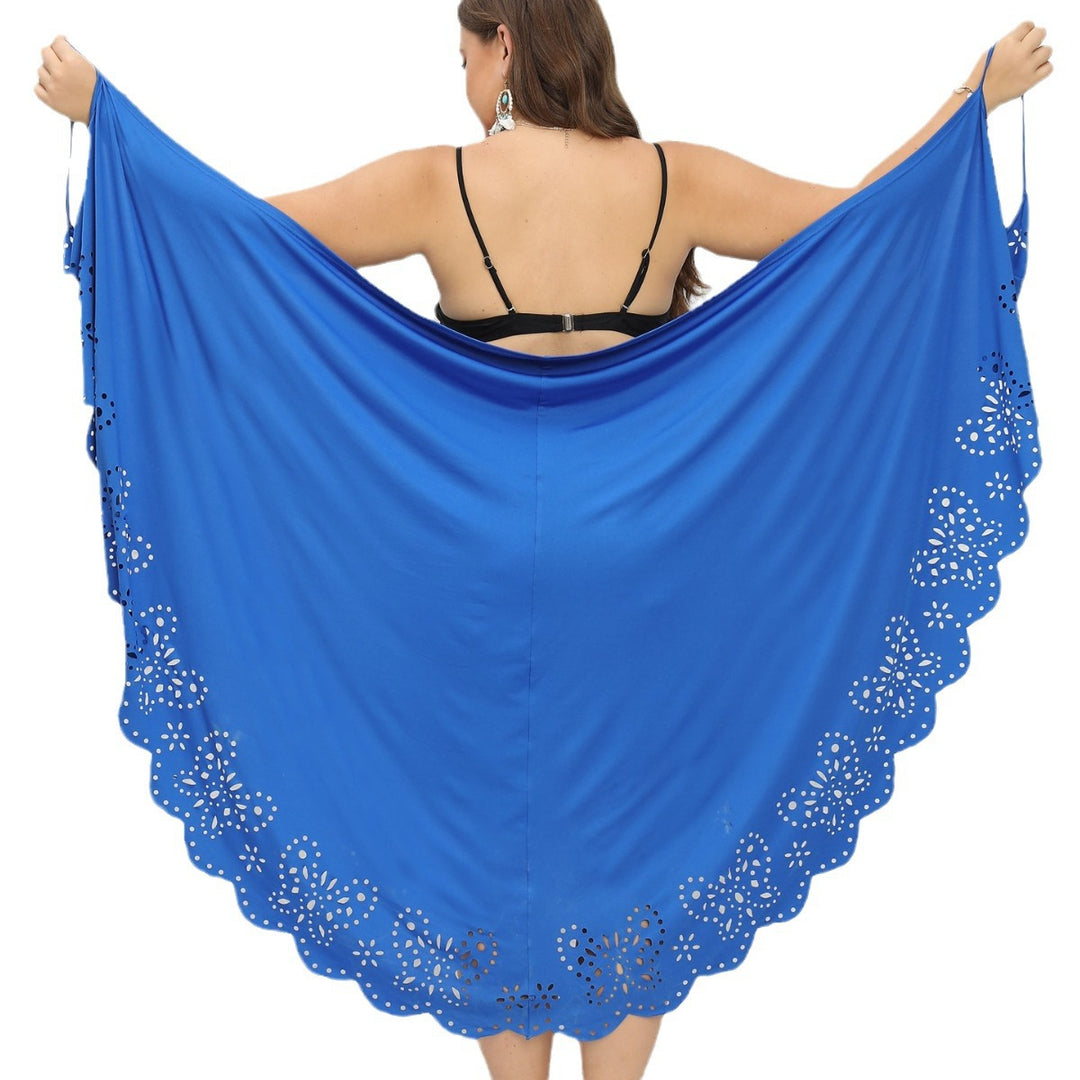 Damen schicker Strandüberwurf mit floralem Schnitt EB