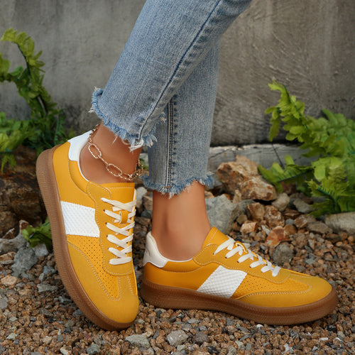 Damen modische Sneakers mit atmungsaktiver Oberflächenstruktur und rutschfester Sohle EB