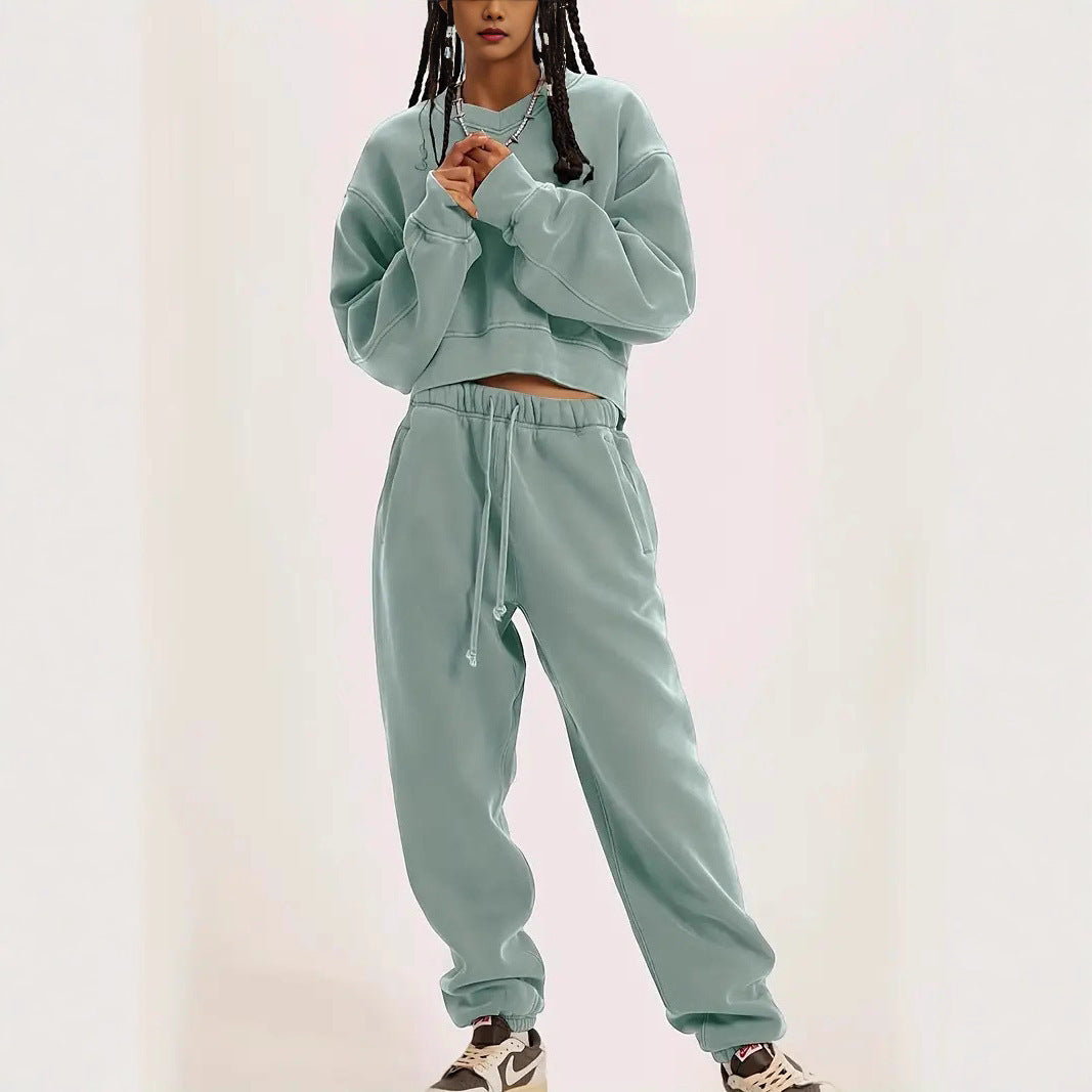 Damen Boxy-Sweatshirt mit überschnittener Schulter, verlängertem Rückenteil und brushed Fleece Eichborn Berlin