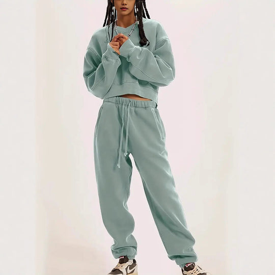 Damen Boxy-Sweatshirt mit überschnittener Schulter, verlängertem Rückenteil und brushed Fleece Eichborn Berlin