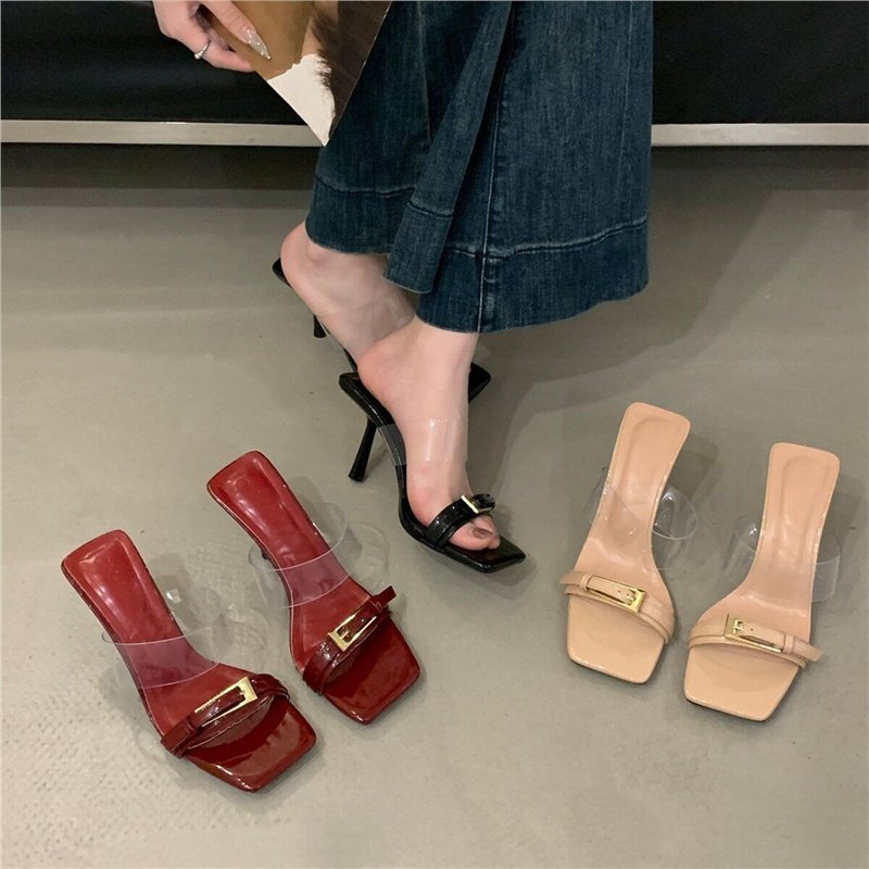 Damen elegante transparente High Heel Sandalen EB