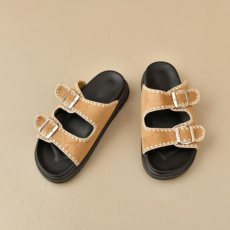 Damen Sandalen mit doppeltem Riemen und komfortabler Sohle EB