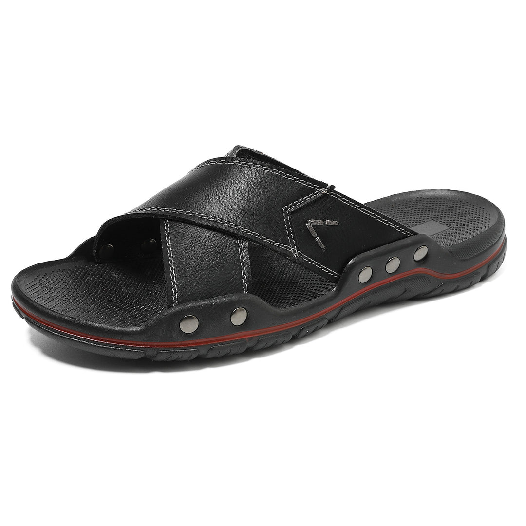 Herren Komfortable und modische Ledersandalen mit verstellbarem Riemensystem EB