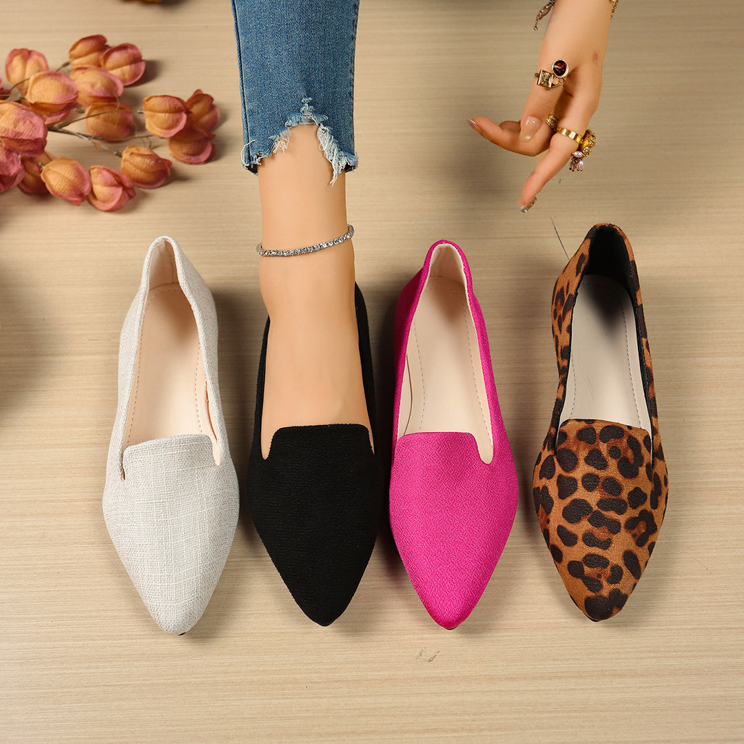 Damen spitz zulaufende Ballerinas mit elegantem Design EB